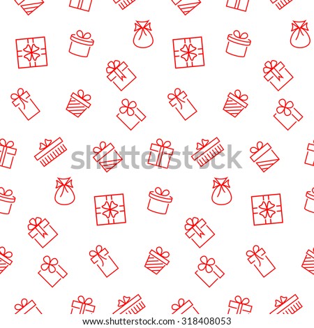  Present seamless pattern. Vector background.