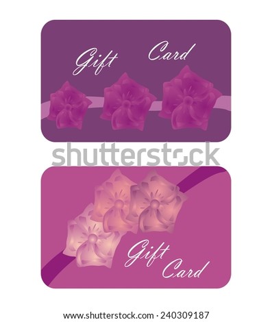 Beautiful purple gift cards with flowers