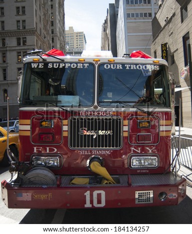 New York City, New York, United States - September 11th, 2012 - Fire engine F.D.N.Y.