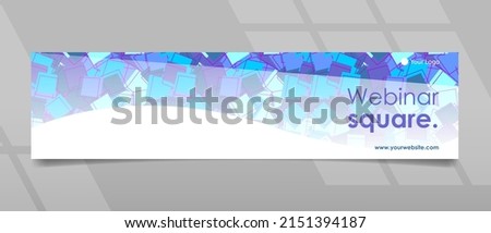 Banner, cover, header design with square pattern and white gradient