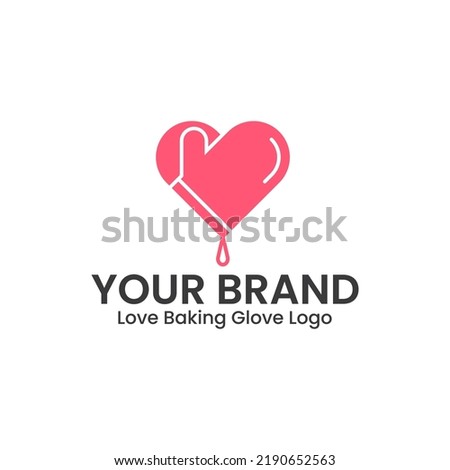 Love glove baking logo is perfect for bakery, food, cafe, restaurant, industrial, media, fashion, entertainment logos etc