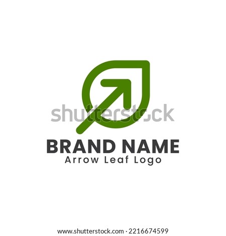 Leaf arrow logo is perfect for finance, bank, economy, garden, internet, digital, media, entertainment logos etc