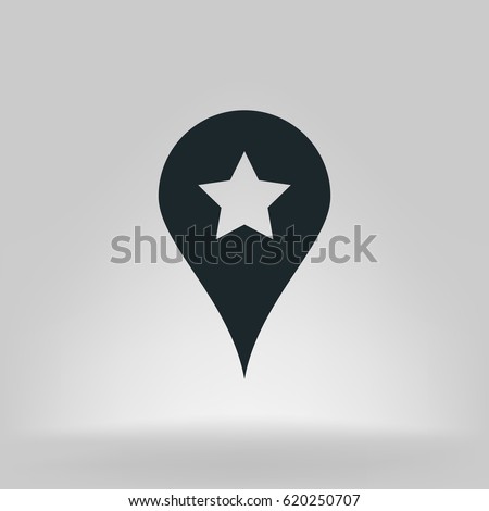 Star favorite pin map icon