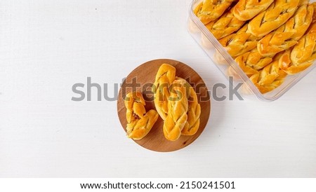 Ananas tart, also known as nastar is a pineapple tart cookies which very popular in Indonesia especially in the moment during Eid al Fitr Stok fotoğraf © 