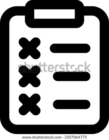 UI clipboard cross Vector Icon Illustration. Line Style