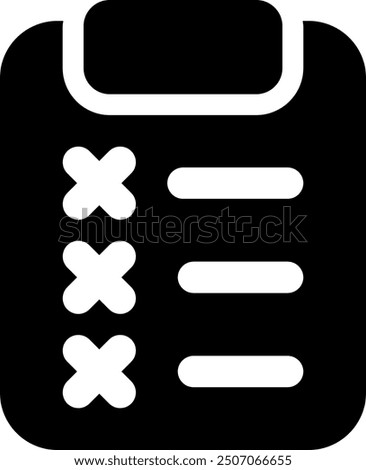 UI clipboard cross Vector Icon Illustration. Glyph Style