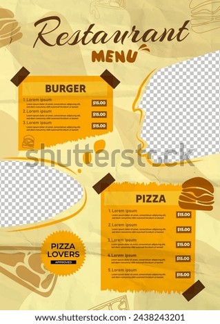 Food restaurant menu layout editable template, menu list cafe black modern template, list menu layout and food poster restaurant for dinner lunch breakfast menu template