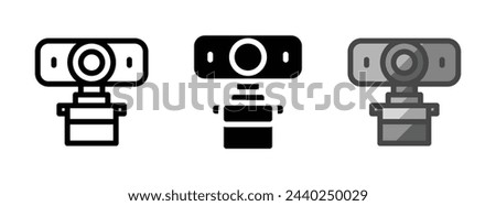 Multipurpose webcam vector icon in outline, glyph, filled outline style. Three icon style variants in one pack.