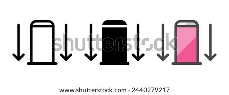 Multipurpose plugged in flash drive vector icon in outline, glyph, filled outline style. Three icon style variants in one pack.