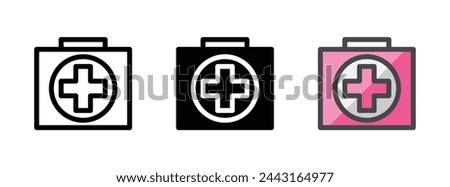 Multipurpose first aid vector icon in outline, glyph, filled outline style. Three icon style variants in one pack.