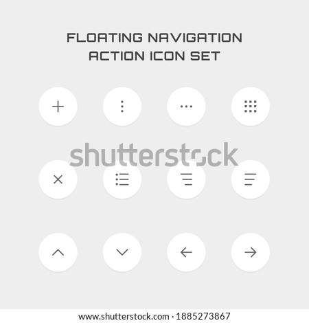 Circular Floating Navigation Action Buttons for Mobile Apps.