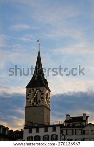 Clock Tower in the light of the setting sun