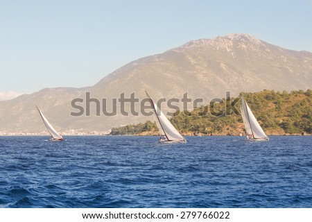 Regatta taking place in the Black Sea off the coast of Turkey