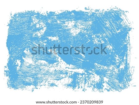 Sky blue abstract background with natural blue gouache paint texture. Abstract cobalt blue painting spot. Vector banner template or label design.