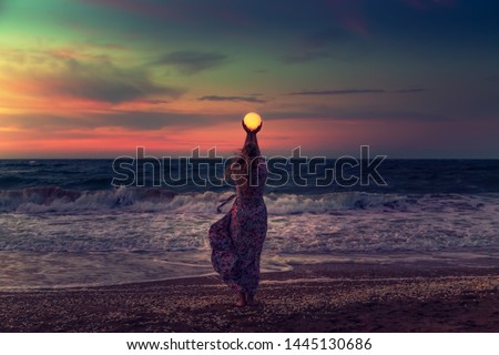 Similar – Image, Stock Photo The night is coming . Only a last glow on the horizon.