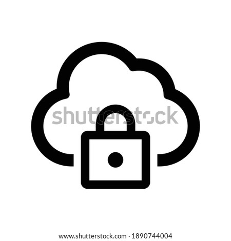 Cloud security icon.lock,server (vector illustration)