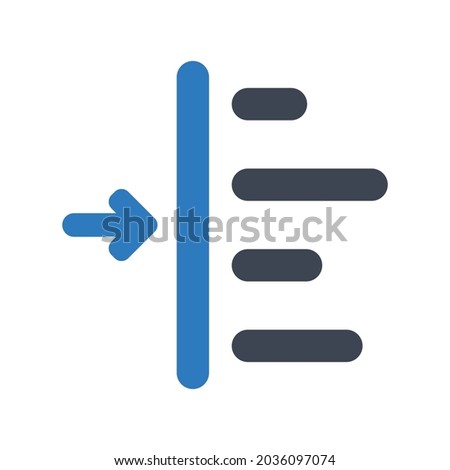  Indent left icon.paragraph, typography (vector illustration)