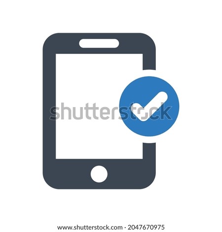 Accept call icon.mobile,check (vector illustration)