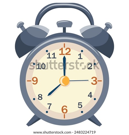 Alarm clock isolated on white background. Concept of deadline, waking up early for school or work.