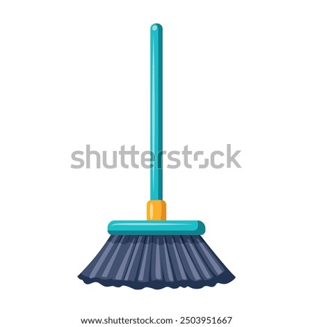 Broom. Cleaning brush. Vector illustration isolated on white background.