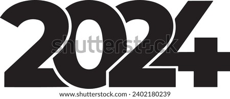2024. Happy New Year. Abstract numbers vector illustration. Holiday design for greeting card, invitation, calendar, etc. vector stock illustration sto