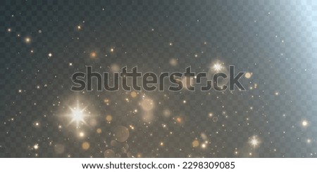 Light abstract glowing bokeh highlights. Light bokeh effect isolated on transparent background. The Christmas background shines from the dust. Christmas concept for design and illustrations.