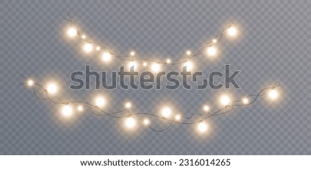 Similar – Image, Stock Photo glowing light chain on dark background