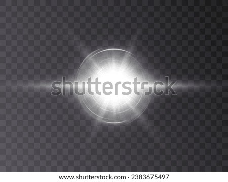 Vector magic white rays glow light effect isolated on transparent background. Christmas design element. Vector PNG