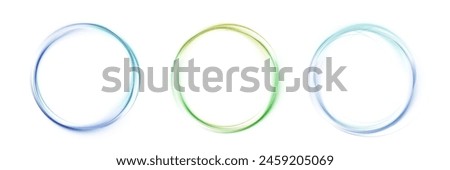 Abstract glow ring light effect background. Energy flow tunnel on a white background. Blue portal, platform. Magic circle vector. Round frame with light effect