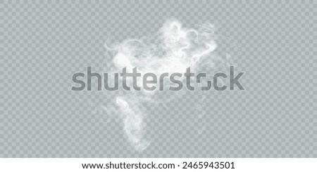 Realistic Cloud, smoke, fog, background png. Vector cloud or smoke on isolated transparent background.	