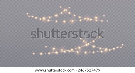 Similar – Image, Stock Photo glowing light chain on dark background