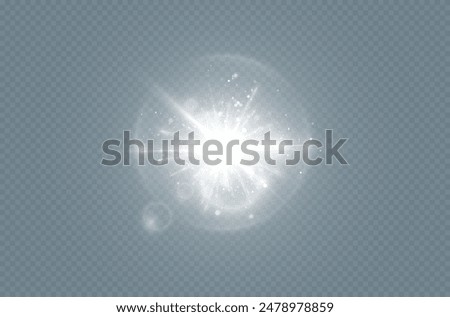 Abstract sun glare PNG, translucent glow with special light effect. Vector blur in glowing highlights for web design and illustrations