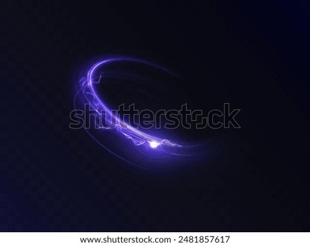 Glowing blue swirl PNG of bright lines with intertwining lightning effect. Abstract light effect for game design and web design for vector illustration.