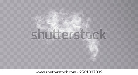 Transparent smoke PNG isolated on transparent background. Steam effect, special effect. Vector texture of steam, fog, cloud, smoke