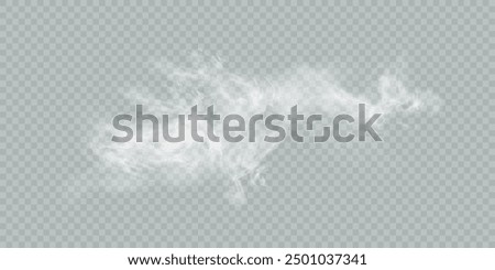 Transparent smoke PNG isolated on transparent background. Steam effect, special effect. Vector texture of steam, fog, cloud, smoke