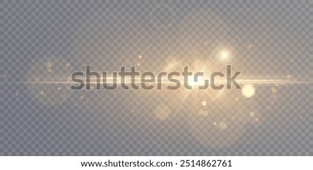 Bright glowing light effect. Solar flare. Glow effect. Starry flares with shimmering glare. Beautiful shimmering glare light effect. Vector 10 EPS