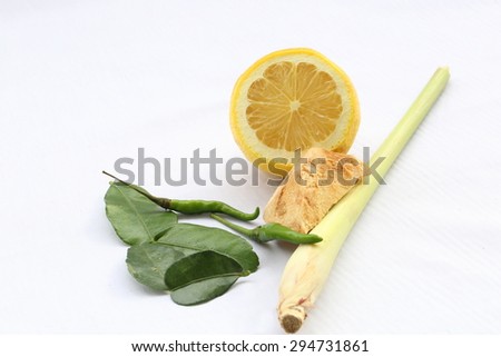 Lemon grass leaf ginger chili