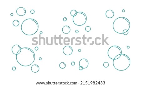 Water bubble doodle. Hand drawn line sketch style bubble sparkle. Water drop isolated vector illustration.