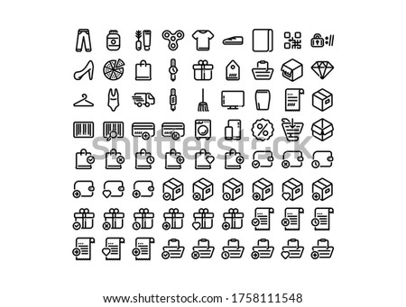 Set of vector e-commerce and shopping  icons for websites, applications and printed products