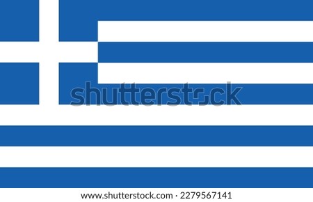 Greece Flag. Vector illustration of Greek national symbol, blue and white stripes and a cross.