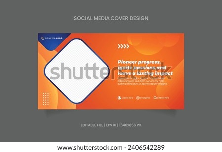 orange background social media banner design.
