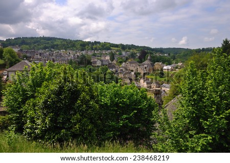 landscape of a small French village in a valley