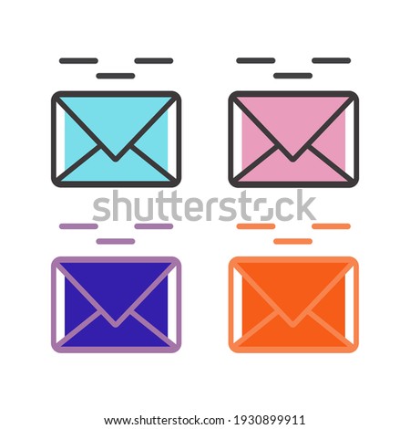 message icon, with 4 color and outline options. also suitable for use as logos and illustrations.