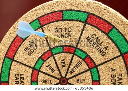 Go To Lunch A dart board with a dart in go to lunch. Horizontal.