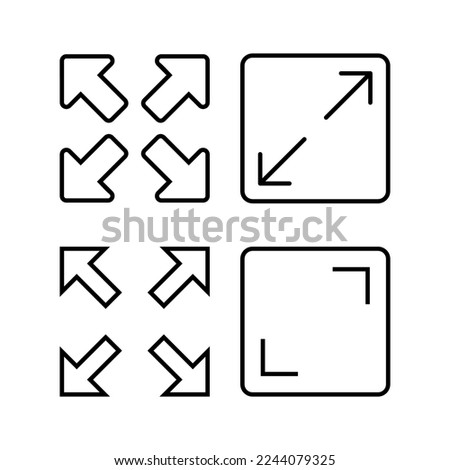 Fullscreen Icon vector for web and mobile app. Expand to full screen sign and symbol. Arrows symbol