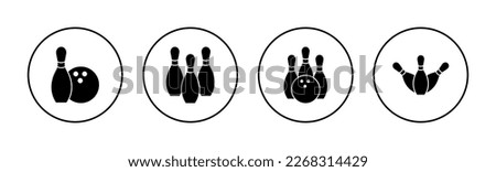 Bowling icon vector for web and mobile app. bowling ball and pin sign and symbol.
