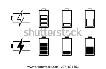 Battery icon vector for web and mobile app. battery charging sign and symbol. battery charge level