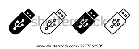 Usb icon vector for web and mobile app. Flash disk sign and symbol. flash drive sign.