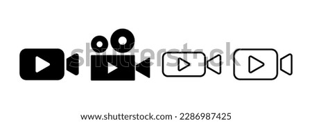 Video icon vector for web and mobile app. video camera sign and symbol. movie sign. cinema
