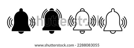 Bell Icon vector for web and mobile app. Notification sign and symbol for web site design